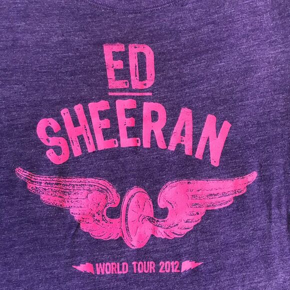 Ed Sheeran 2012 North American Tour Concert Shirt Purple Womens Small - Picture 2 of 8